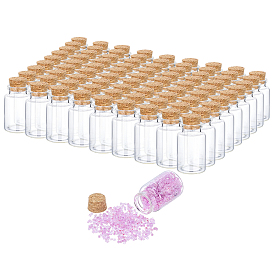 100 стеклянные бутылки шт., с пробкой, бутылка желаний, шарик контейнеры