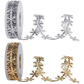 Форма снежинки, кружевная лента из полиэстера, для украшения Кристмас