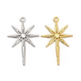 Ion Plating(IP) 304 Stainless Steel Pendants, Star Charms