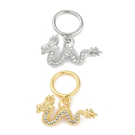 Латунные застежки-молнии из прозрачного кубического циркония, без кадмия, без никеля и без свинца, дракон