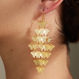 Винтажная полая бабочка 201 серьги-подвески из нержавеющей стали