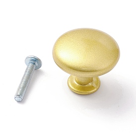 Zinc Alloy Round Cabinet Door Knobs, Kitchen Drawer Pulls Cabinet Handles, with Iron Screws, for Dresser Drawers