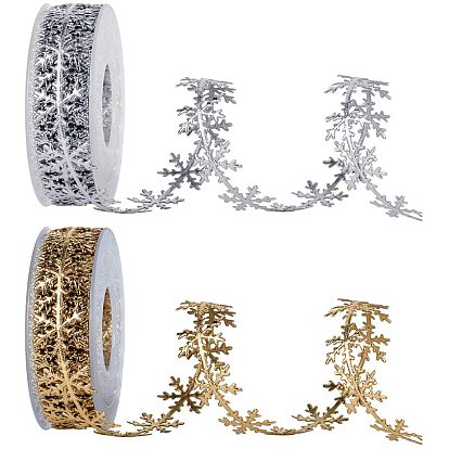 Форма снежинки, кружевная лента из полиэстера, для украшения Кристмас