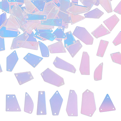 2коробки акриловые зеркальные с пришитыми стразами, разнообразные