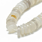 Natural White Agate Beads Strands, Heishi Beads, Flat Round/Disc