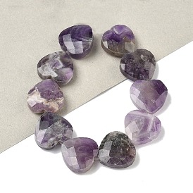 Природный аметист нитей бисера, граненые, сердце