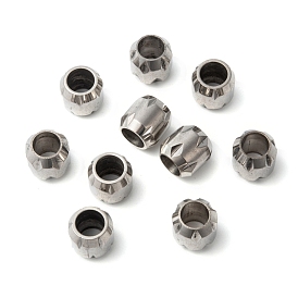 Stainless Steel Beads, Large Hole Column Beads, Ion Plating (IP), 10x10mm, Hole: 6mm