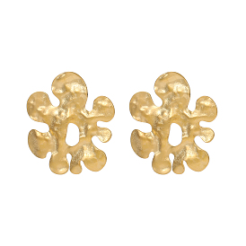 304 из нержавеющей стали серьги, цветок, ионное покрытие (ip)