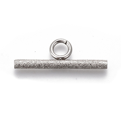 Ion Plating(IP) 304 Stainless Steel Toggle Clasps Parts, Textured, Bar