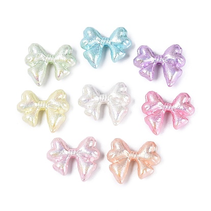 Непрозрачные акриловые бусины с УФ-покрытием, радужный, бантом, 