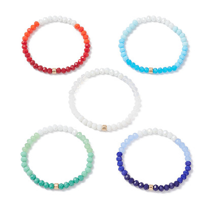 Браслеты из стеклянных бусин-имитаторов из нефрита для женщин, рондель