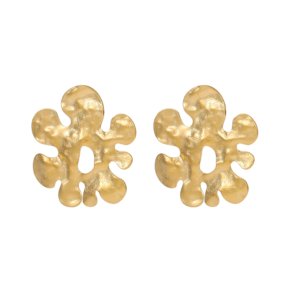 304 из нержавеющей стали серьги, цветок, ионное покрытие (ip)