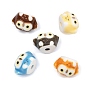 Cute Hand Painted Mini Owl Porcelain Beads, Ceramic Animal Beads
