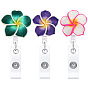 Flower Polymer Clay Retractable Badge Reel, Card Holders, ID Badge Holder Retractable for Nurses