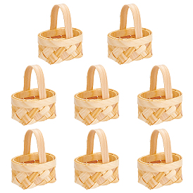 Nbeads 8Pcs Wooden Mini Braided Gift Baskets, Home Decorations