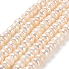 Brins de perles de culture d'eau douce naturelles, Grade A +, rondelle
