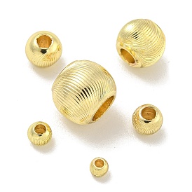 Brass Spacer Beads, Corrugated Beads, Long-Lasting Plated, Lead Free & Cadmium Free, Round