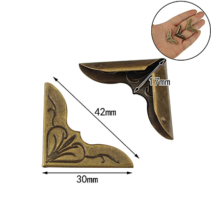 Iron Bag Decorate Corners Protector, Triangle Carved Edge Guard Protector, for Handbags Book Album Accessories