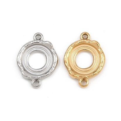 304 оправы для кабошонов из нержавеющей стали, плоские круглые ссылки, ионное покрытие (ip)