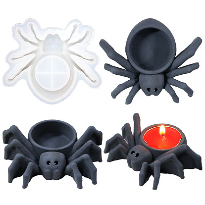 Moules de bougeoir araignée en silicone, bricolage, moules de résine, pour la résine UV, fabrication de bijoux en résine époxy