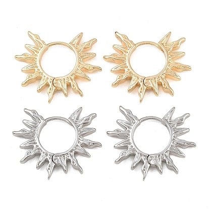 Латунные серьги обруча, солнце