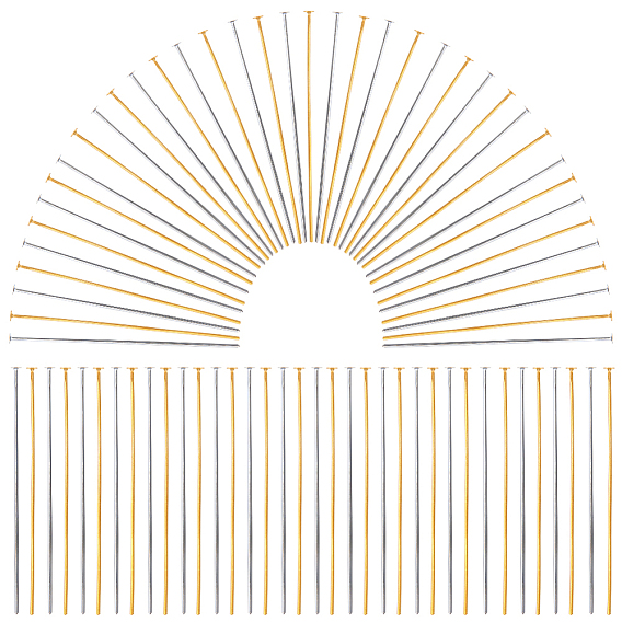 600шт 2 цвета фурнитура для ювелирных изделий, латунные шпильки с плоской головкой