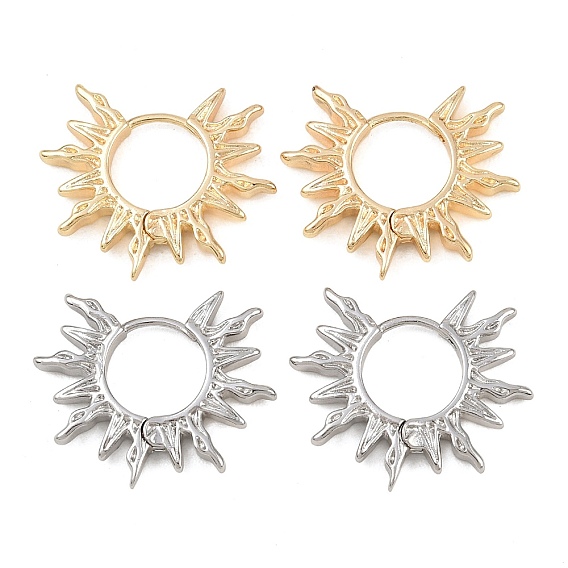Латунные серьги обруча, солнце