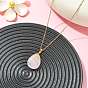 Natural Rose Quartz Teardrop Star Pendant 304 Stainless Steel Cable Chain Necklaces for Women