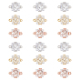 18Pcs 3 Colors Brass Micro Pave Cubic Zirconia Links, Square
