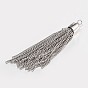 Brass Curb Chain Tassel Big Pendants, 59x6mm, Hole: 3mm