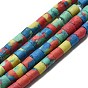 Окрашенные синтетические бирюзовые бусы нити, колонка