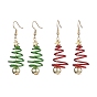 2 пары 2 цвета, серьги с подвесками из синтетического немагнитного гематита и алюминиевой проволоки с гальваническим покрытием в виде рождественской елки, 304 женские украшения из нержавеющей стали