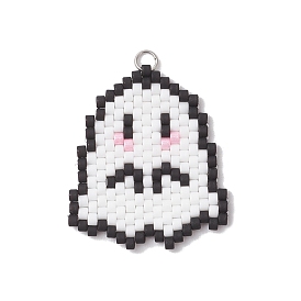 Подвески-привидения из стеклянных бусин ручной работы, с 304 петлей из нержавеющей стали