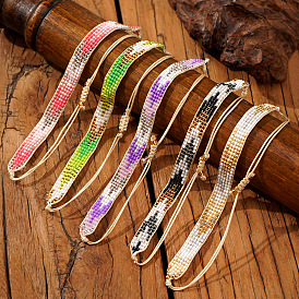 Регулируемые браслеты из стеклянного бисера в форме стрелы. Плетеные браслеты из нейлоновой нити для женщин.