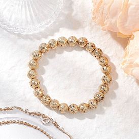 Гальванизированные натуральные лавовые камни круглые бусины эластичные браслеты для женщин и мужчин