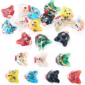 14 шт 7 цвета бусины лэмпворк ручной работы, рыба