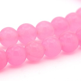 Teñida de jade blanco natural ronda hebras de cuentas, Grado A