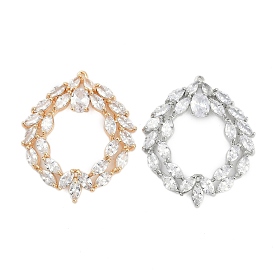 Латунные подвески, венок-подвеска, со стеклом