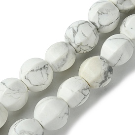 Natural Howlite Beads Strands, Faceted, Round