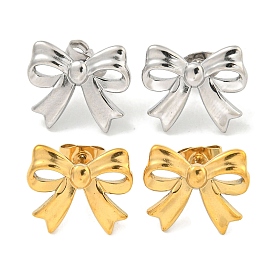 304 Stainless Steel Ear Studs, Bowknot