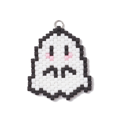 Подвески-привидения из стеклянных бусин ручной работы, с 304 петлей из нержавеющей стали