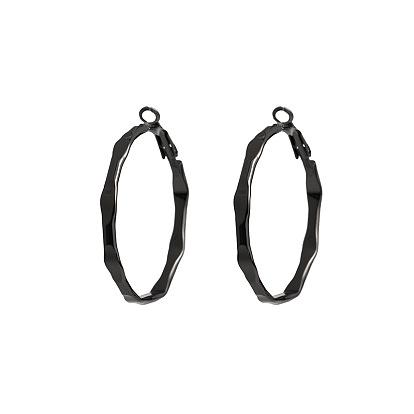 Minimalist Gothic Style Circle Earrings for Women with Fashionable Gunmetal Black Finish