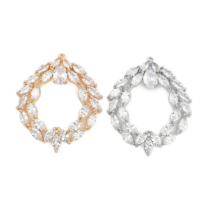 Латунные подвески, венок-подвеска, со стеклом