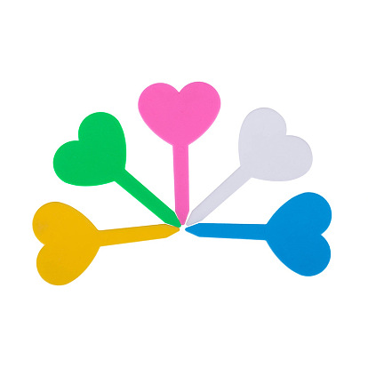 Пластиковые этикетки с растениями в форме сердца, для семян в горшках травы цветы овощи