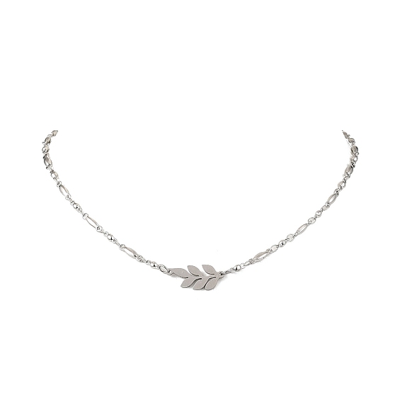 201 кулон в виде листа из нержавеющей стали 304 ожерелья из нержавеющей стали, не тускнеет