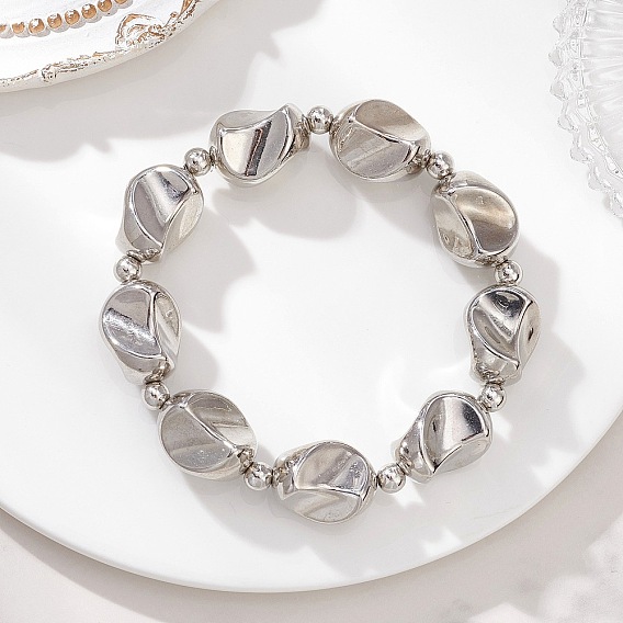 Ccb пластиковые бисерные эластичные браслеты для женщин, самородки