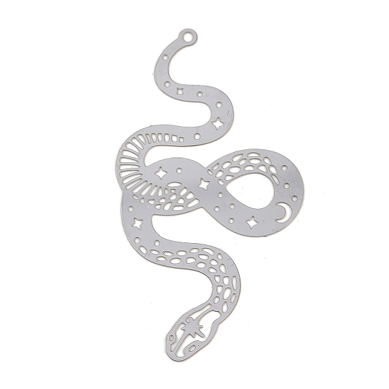 201 большие подвески из травленого металла из нержавеющей стали, очарование змеи