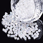 Glass Seed Beads, Transparent Colours Rainbow, Triangle Hole