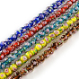 Handmade Rondelle Gold Sand Inner Flower Lampwork Beads, 10~11x8mm, Hole: 1.5~2mm