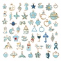 Alloy Enamel Pendants, Mixed Shapes, Light Gold